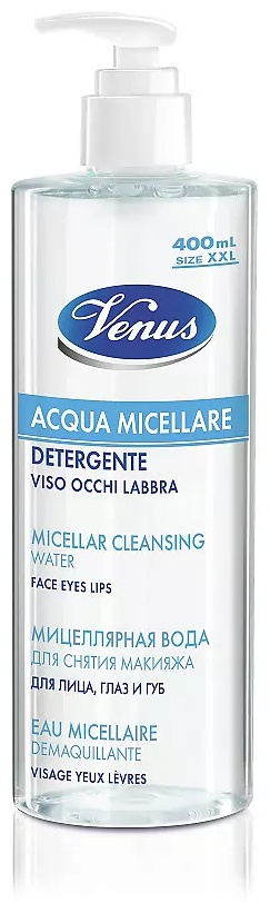 Venus Вода мицеллярная для снятия макияжа с лица, глаз и губ Ультра-деликатная для чувствительной кожи мицеллярная вода 400 мл