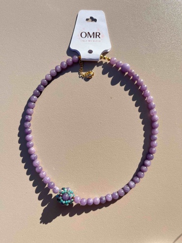 OMR длина 42 см медь, металл, натуральные камни, аметист