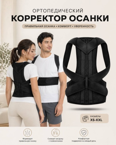 ISKAMIR на грудопоясничный отдел Premium черный XL