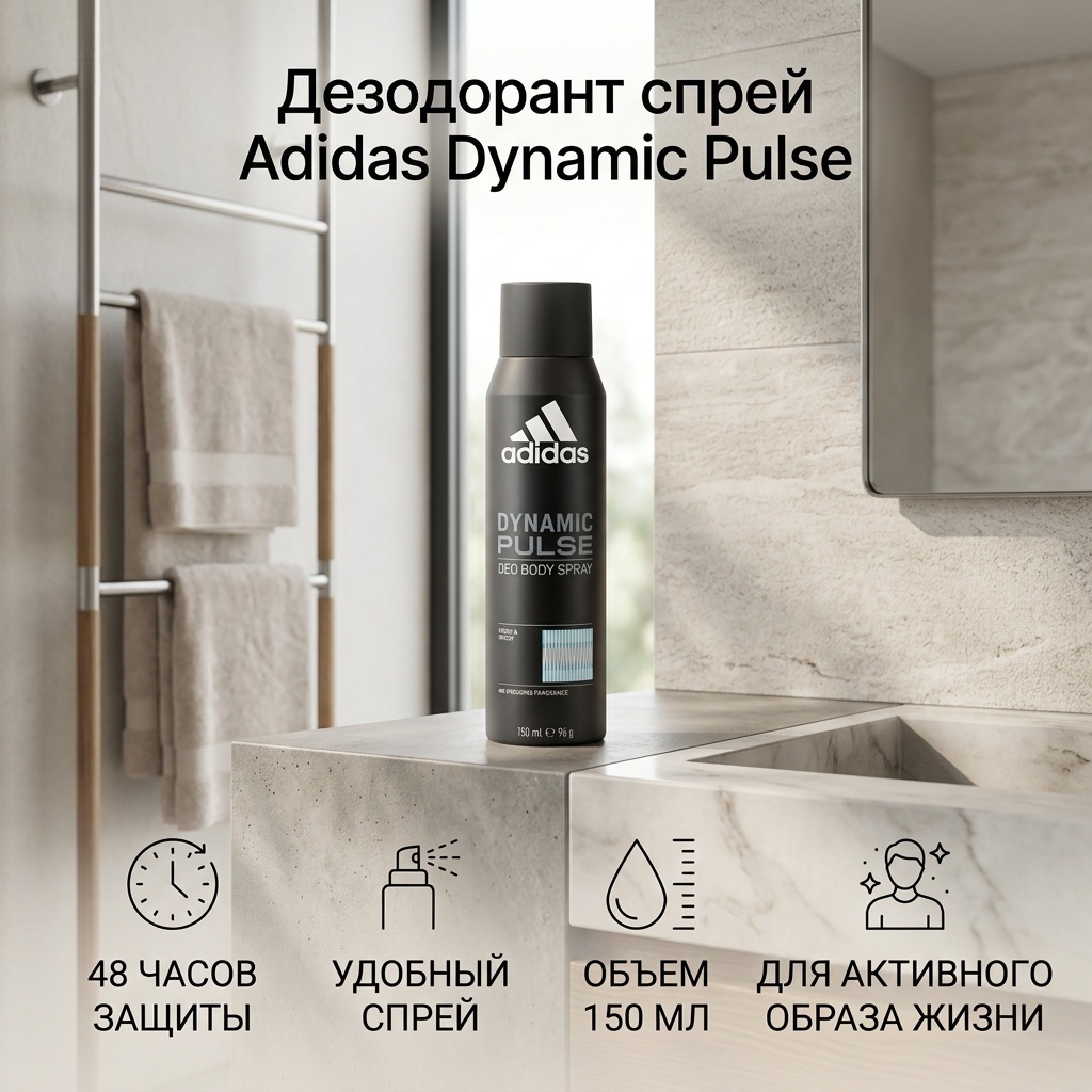 Adidas Dynamic Pulse дезодорант для мужчин 150 мл