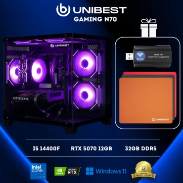 UNIBEST i5-14400F / RTX 5070 12 Гб / 32 Гб / SSD 1000 Гб / Win 11