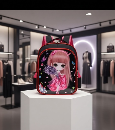 Рюкзак Fashion полиэстер черный, розовый