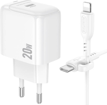 Borofone BAS43A Lightning, USB Type-C белый