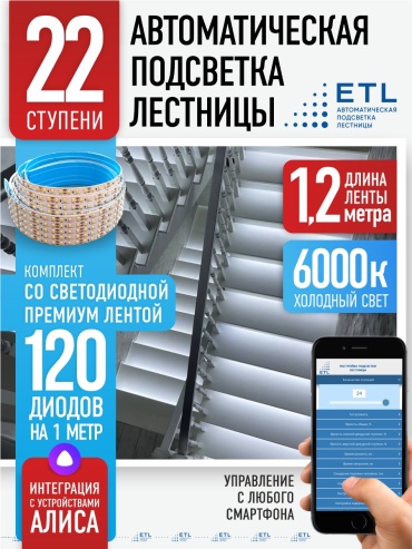 Светодиодная лента ETL белый 26.4 м