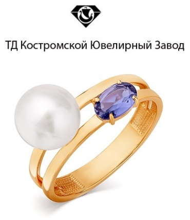 ТД Костромской Ювелирный Завод 9205519517 размер 18.5 вес 2.95 г золото, культивированный жемчуг, иолит
