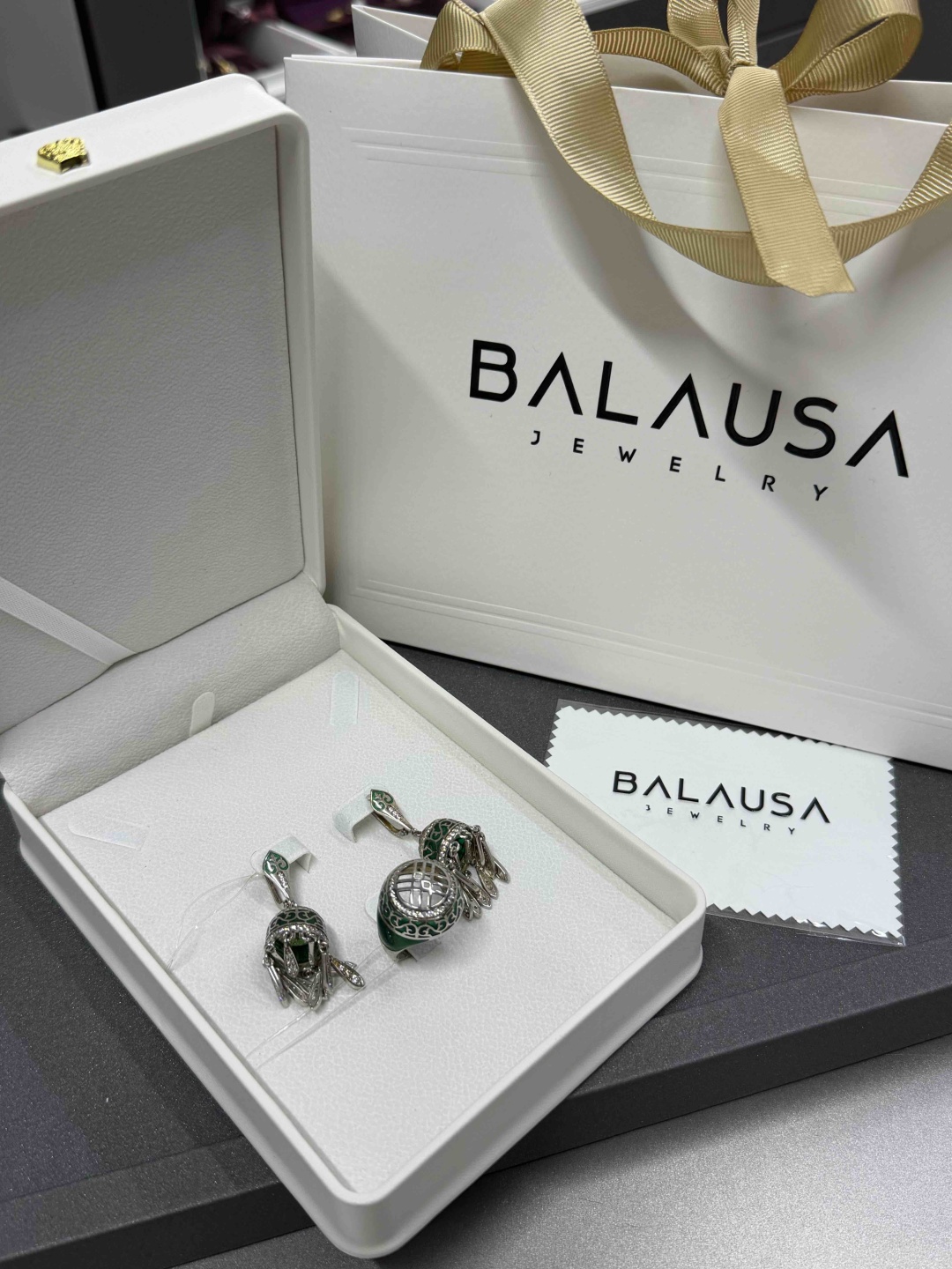 Balausa Jewelry Е068(9) 19р вес 19.5 г серебро, фианит, эмаль