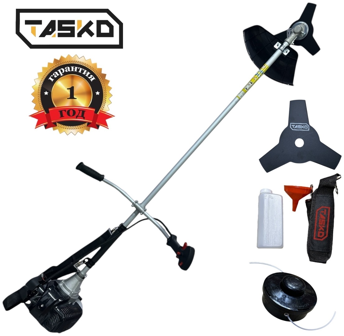 Триммер бензиновый Tasko TR52CC, леска и нож