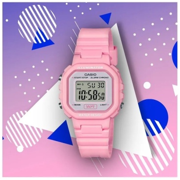 Кварцевые CASIO Mini Pink Digital, нежный повседневный стиль полимерный пластик