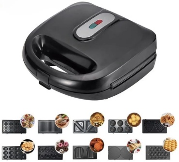 Вафельница GM exsellent Sandwich makers set черный, серый