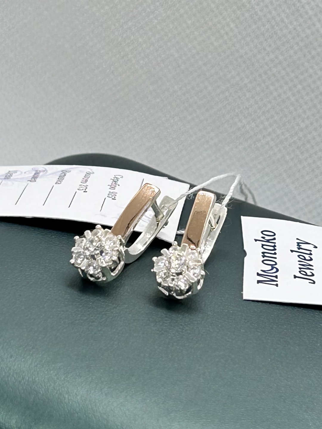 Серьги Moonako Jewelry Moonako jewelry вес 3.5 г серебро, золото, циркон