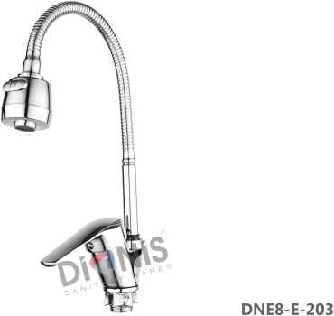 Смеситель с гибким изливом Dionis DNE8-Е-203, силумин, цвет серебряный