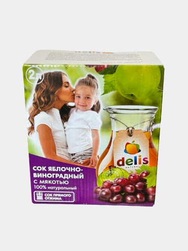 Delis сок яблоко, виноград 2 л
