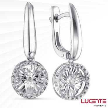 Серьги Lucente Бриллианты Якутии 02-12-5478-31-00 вес 4.27 г золото, бриллиант