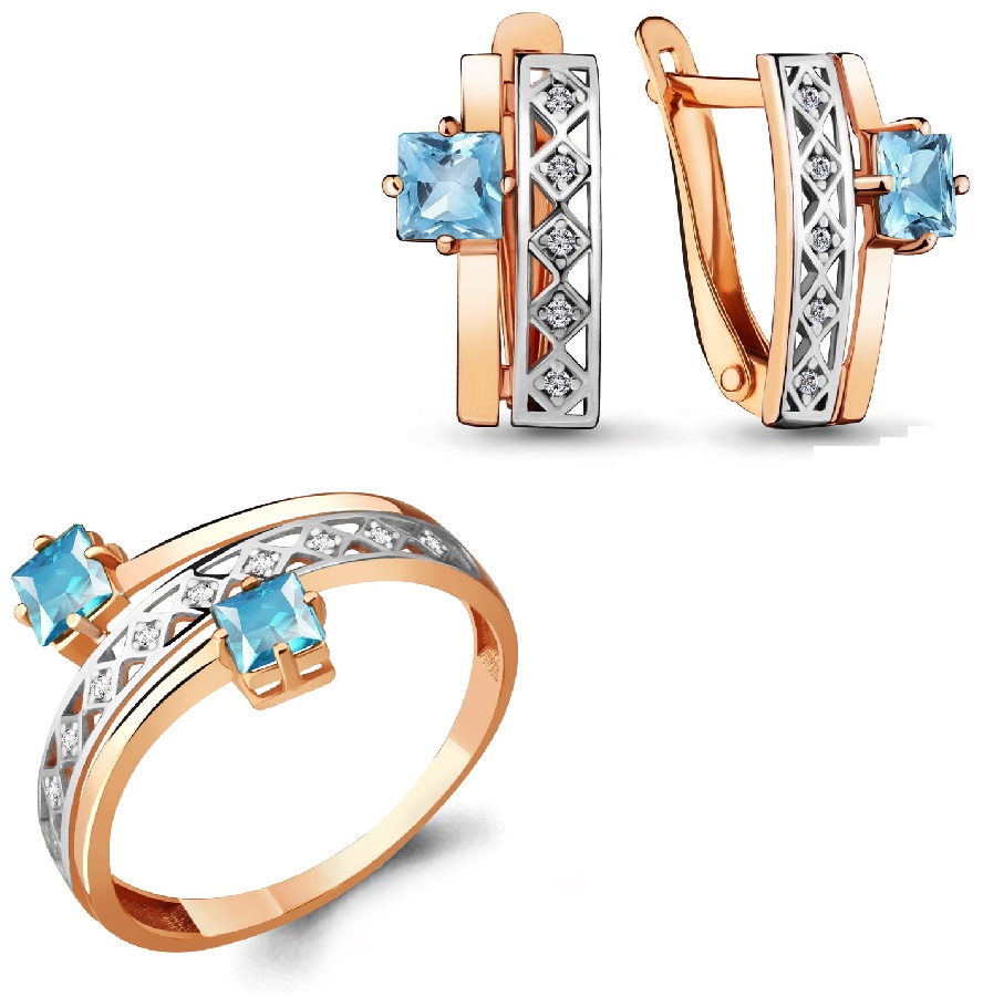 AQUAMARINE 17.5 разм. 664912-530939 вес 4.03 г серебро, топаз