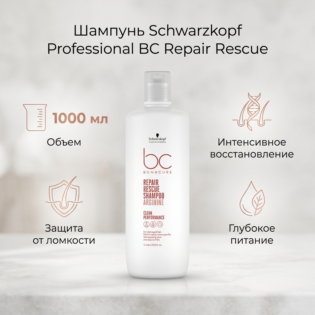 Schwarzkopf Professional BC Peptide Repair Rescue шампунь 1000 мл