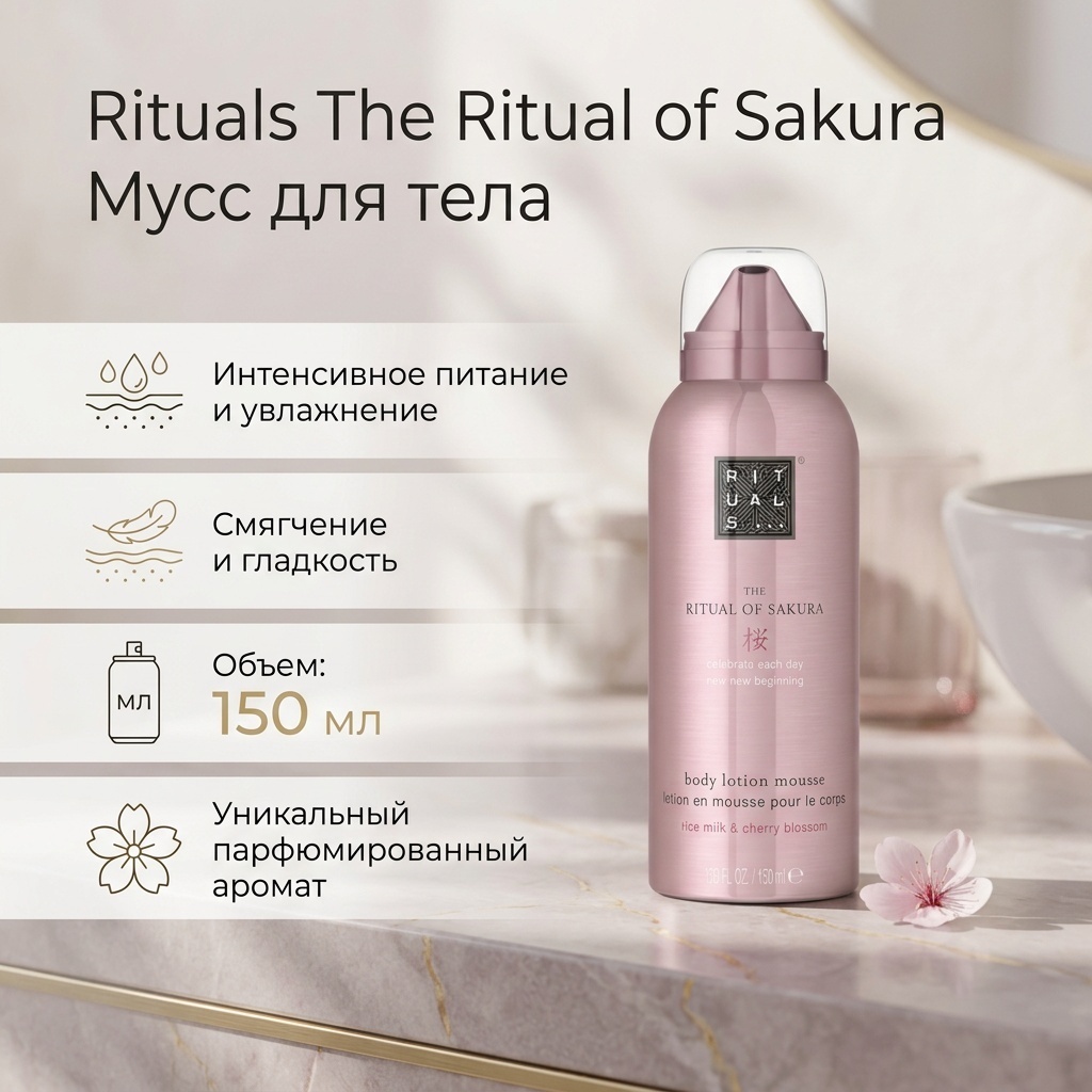 Rituals The Ritual of Sakura Rice Milk Cherry Blossom мусс для тела 150 мл