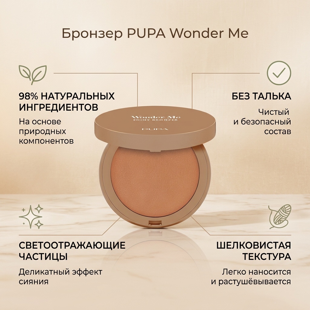 PUPA Wonder Me Shiny Bronzer бронзер Medium Warm