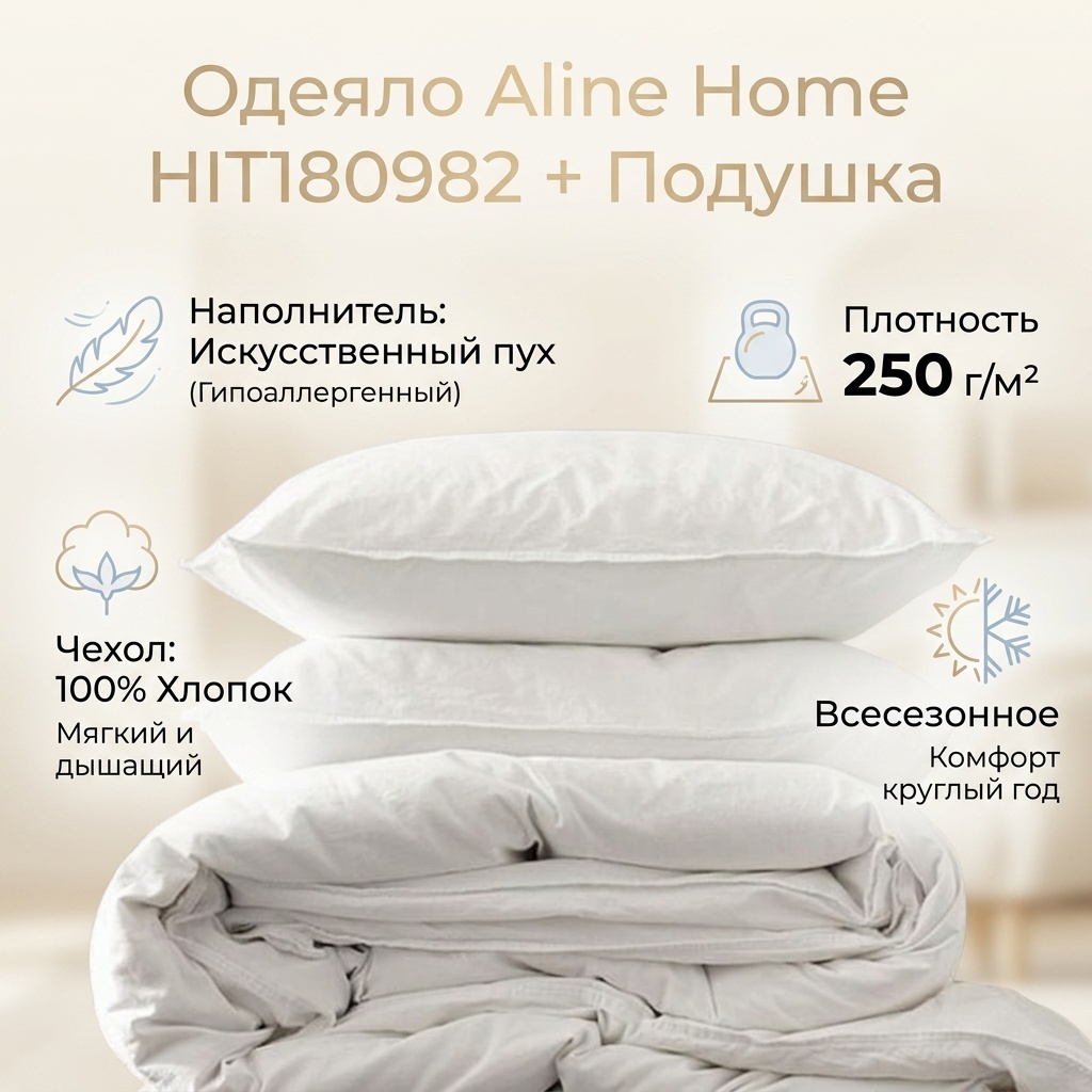 Одеяло Aline Home HIT180982 150x210 всесезонное