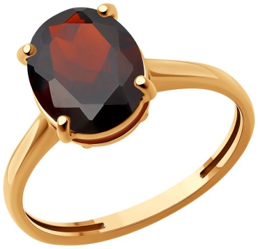 Diamant RIN-DI-585-056991-175 размер 17.5 вес 2.43 г золото, гранат