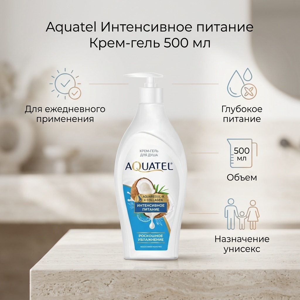Aquatel Интенсивное питание крем-гель 500 мл