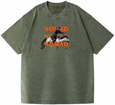 Футболка Qazaqsha Otbasy NOMAD, КОЧЕВНИКИ, в этно-стиле, в национальном стиле хаки