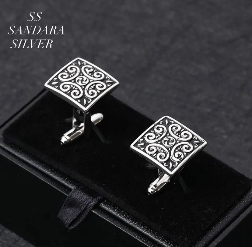 Запонки SANDARA silver медицинская сталь, без вставок