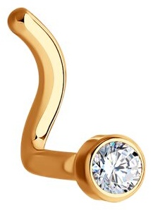 Нострил LUXOR JEWELRY для носа вес 0.22 г золото, фианит