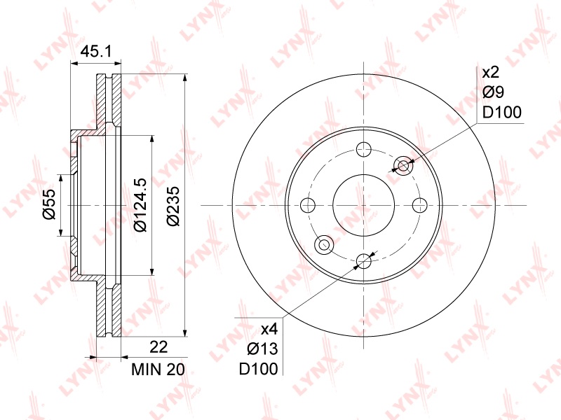 Диски LYNXauto передние BN1061