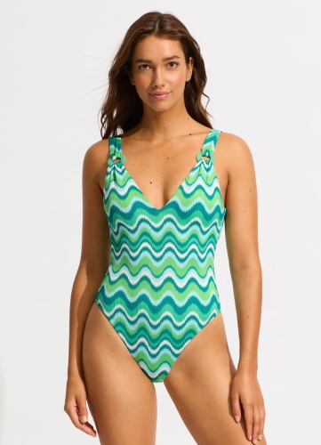 Купальник слитный SEAFOLLY зеленый, мультиколор