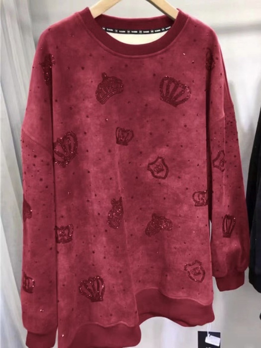 Толстовка FASHION Рисунок с короной  бордовый