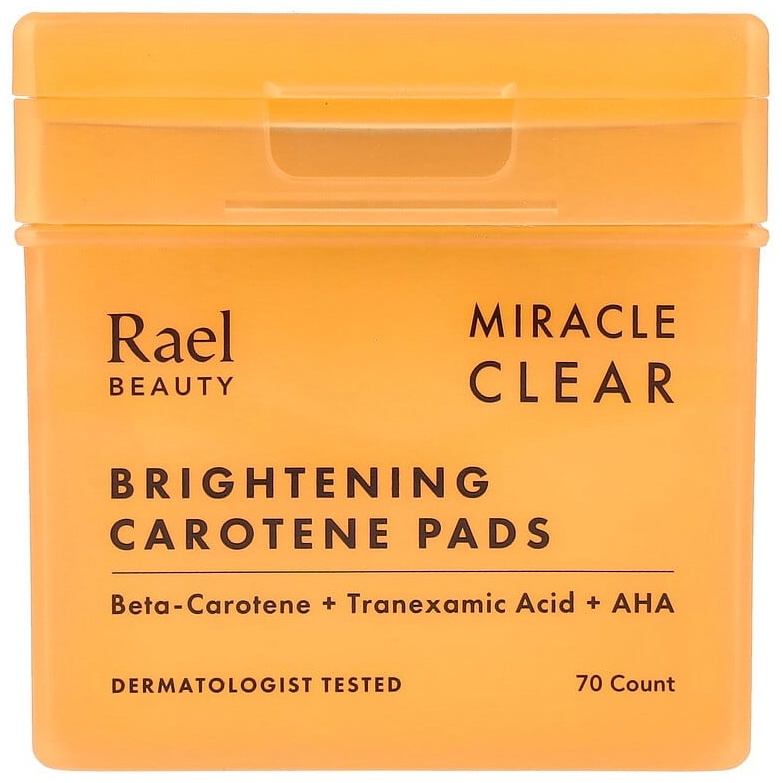 Rael тонер-пэды Beauty, Miracle Clear, осветляющие подушечки с каротином, 70 шт. 250 мл