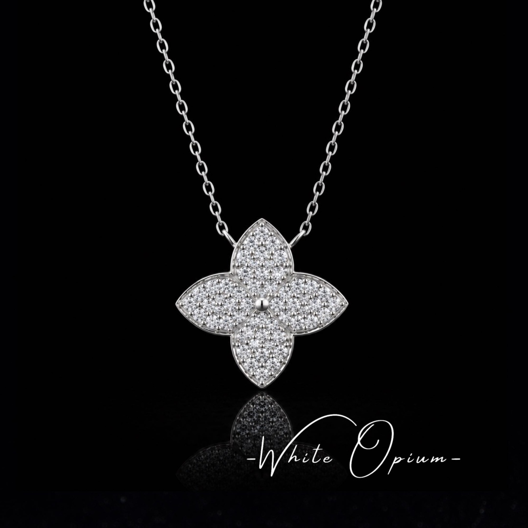 Колье White Opium JGT069 длина 45 см вес 3.5 г серебро, муассанит