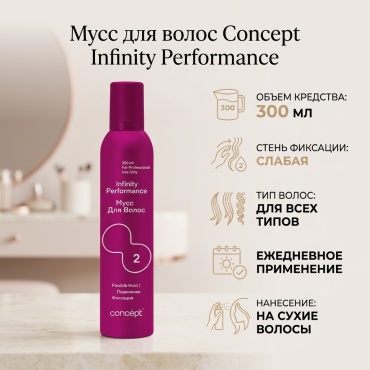 Concept Infinity Perfomans мусс слабая фиксация 300 мл