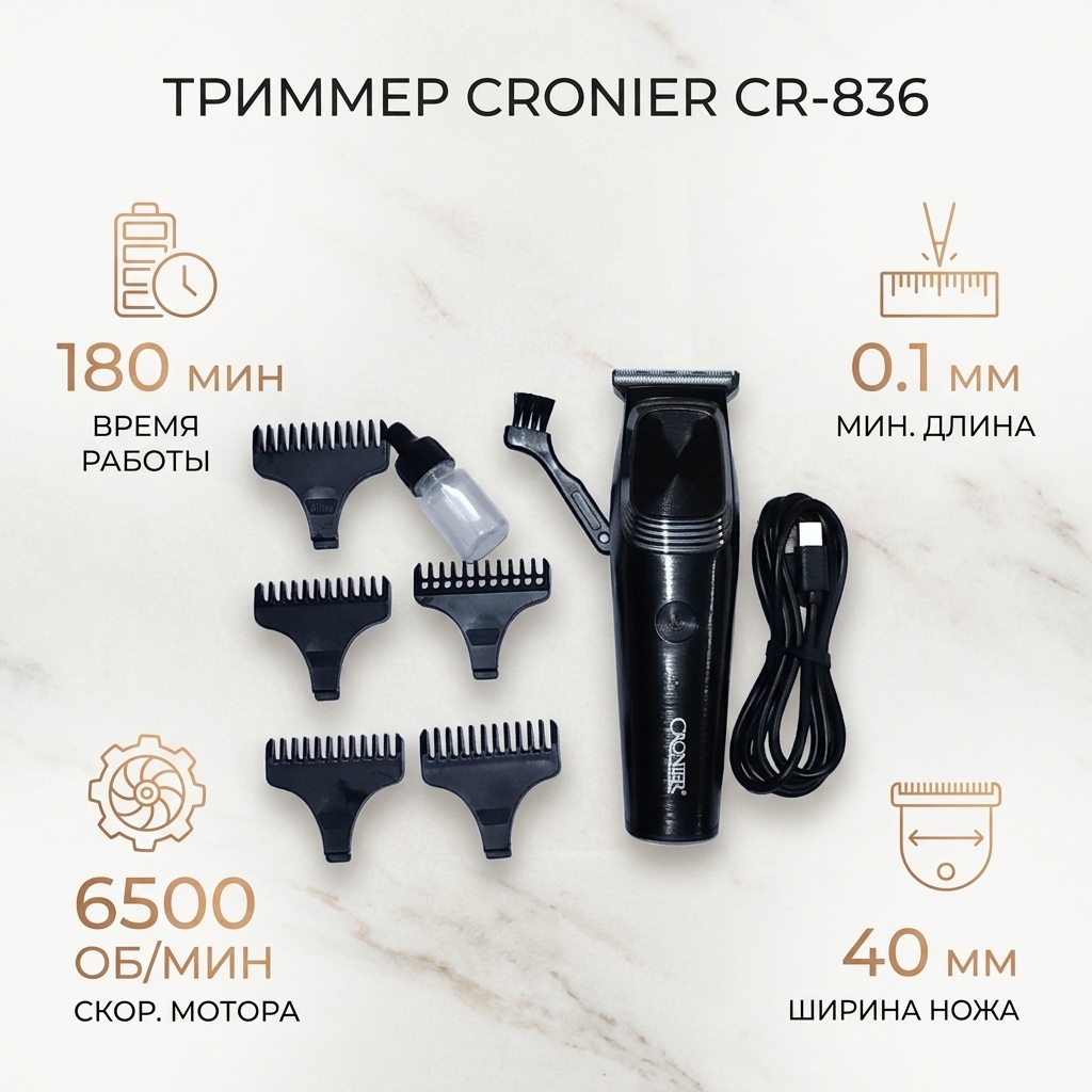 Cronier триммер CR-836 черный