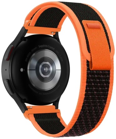 Ремешок BOGEMA для Garmin Forerunner 265, Venu 3, Venu 4, Forerunner 570, Forerunner 255 черно-оранжевый