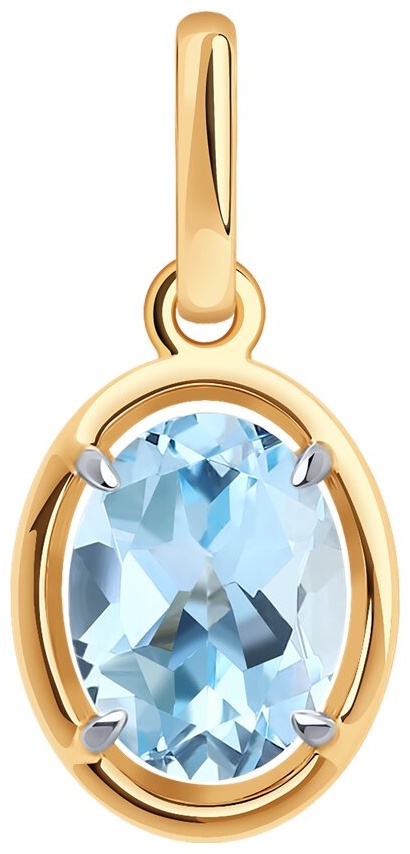 Подвеска Diamant 3704768 вес 1.0355 г золото, топаз