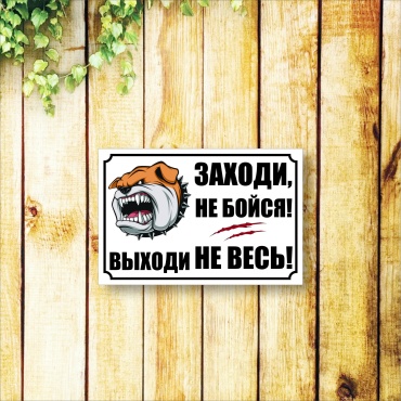 Табличка Заходи не бойся, выходи не весь 45x30 см