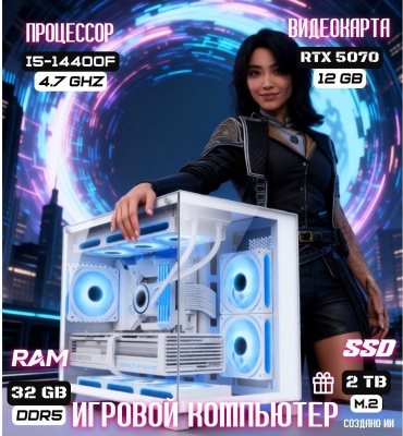 REALTECH i5-14400F / RTX 5070 12 Гб / 32 Гб / SSD 2000 Гб / Win 11
