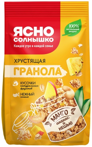ЯСНО СОЛНЫШКО гранола манго, ананас, кешью 250 г
