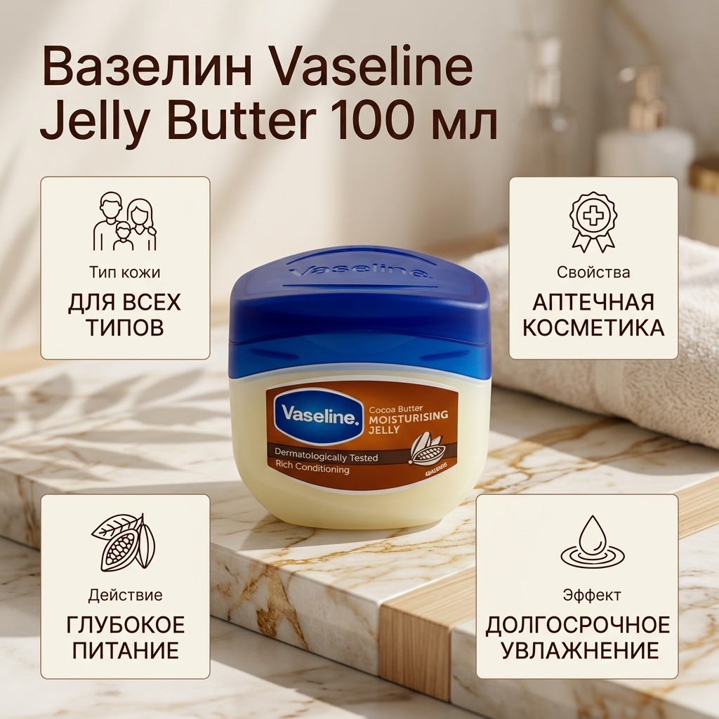 Vaseline Jelly Butter вазелин косметический для тела 100 мл