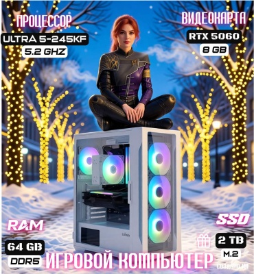 REALTECH Ultra 5-245KF / RTX 5060 8 Гб / 64 Гб / SSD 2000 Гб / Win 11