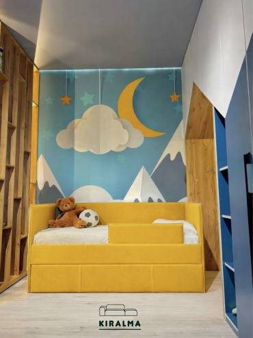 Детская кровать KIRALMA Bambino, 80x180 см, желтый