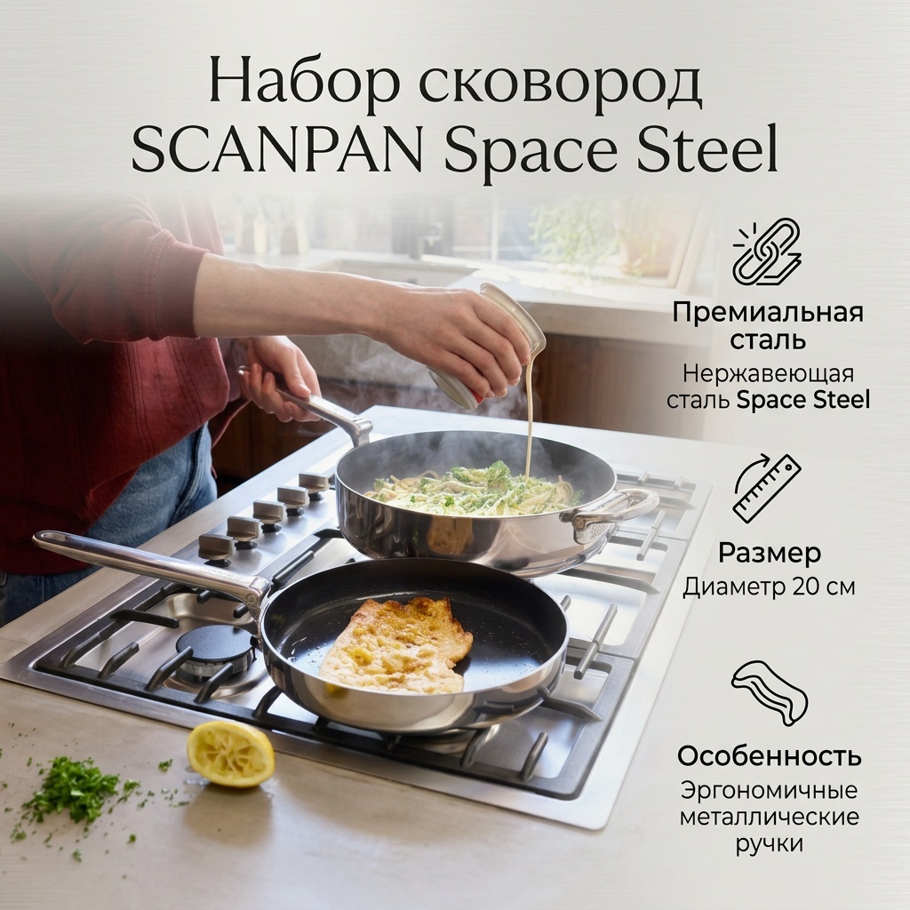 Сковорода Joseph Joseph Space Steel 20 см , нержавеющая сталь