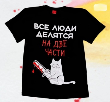 Футболка Все люди делятся на две части черный