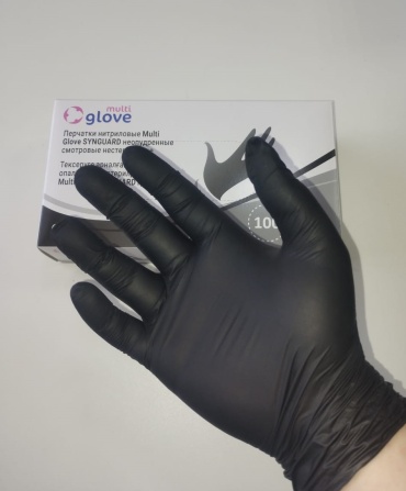 Медицинские перчатки MultiGlove нитрил 100 шт черный M