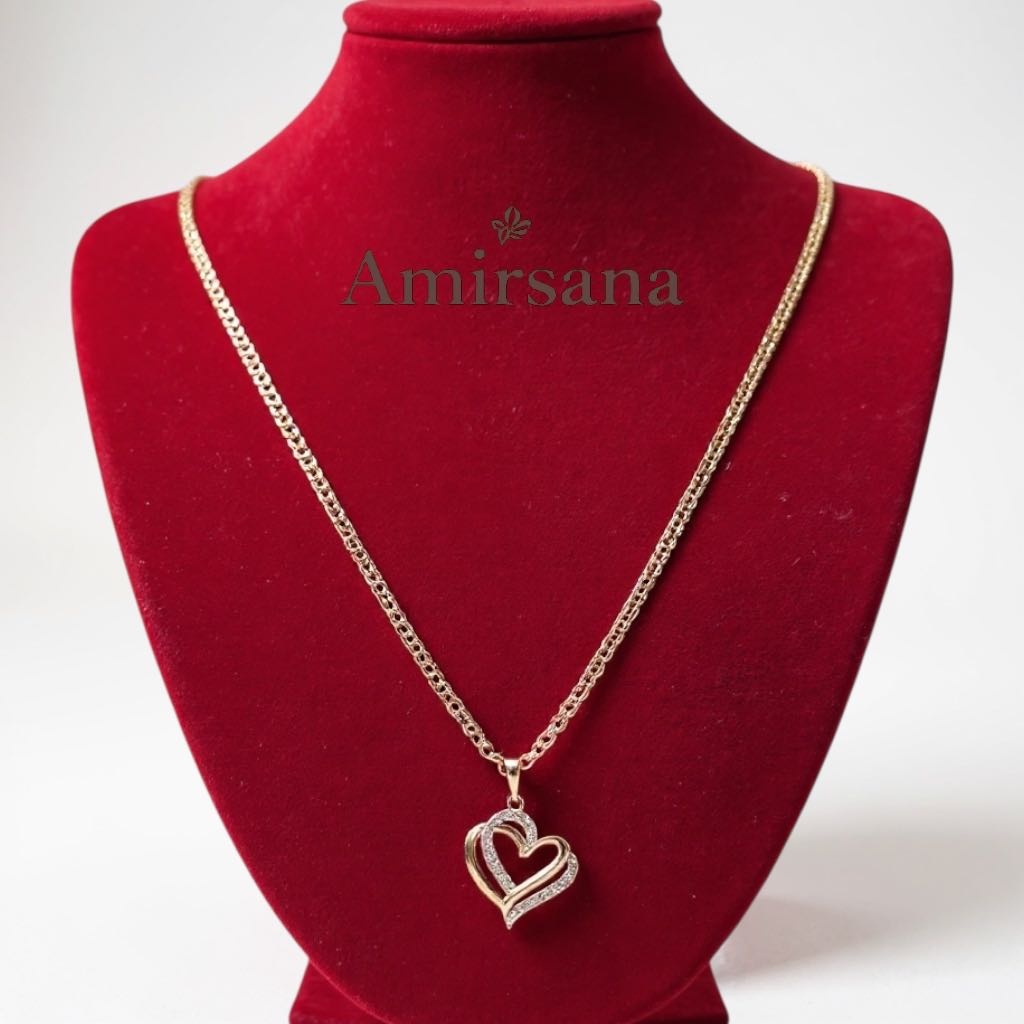 Колье Amirsana 458701583 длина 55 см вес 3.85 г золото, фианит