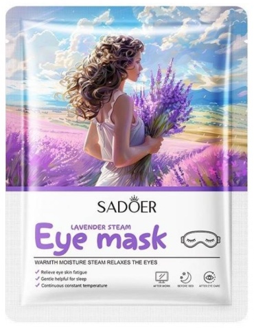 Маска для лица SADOER гидрогелевая Lavender Steam Eye Mask - Лавандовая паровая маска для глаз 1 шт