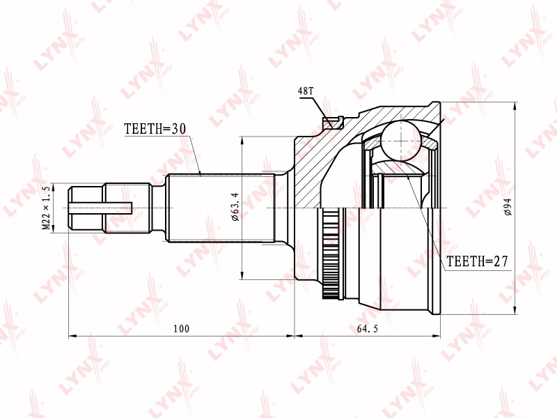 LYNXauto шрус CO7524A