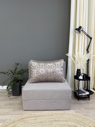 Бескаркасное кресло TAVI Mini Sofa, обивка ткань, кремовый, серый