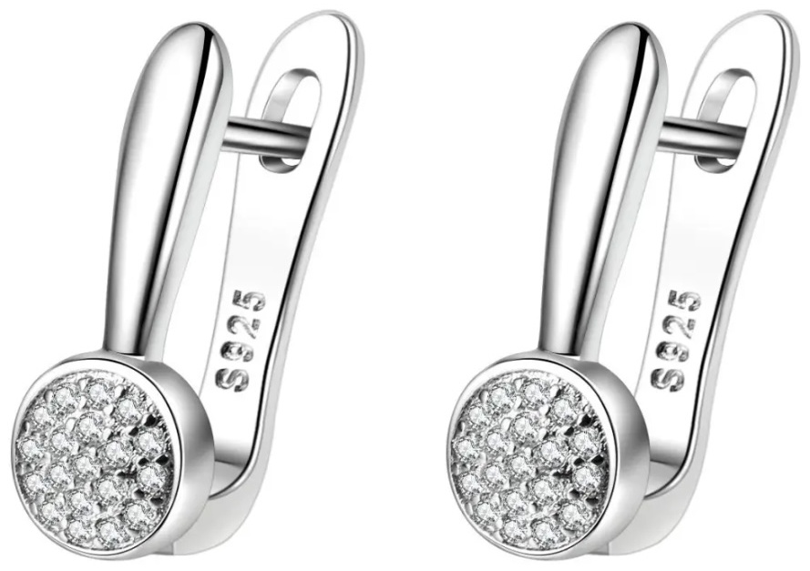 Серьги Emeli lux 35780 вес 3.6 г сплав покрытый серебром 925, фианит